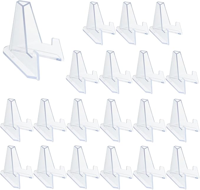 yuntop 20 Packs Acrylic Easel Stands Display Stand Mini Clear Holder by yuntop
