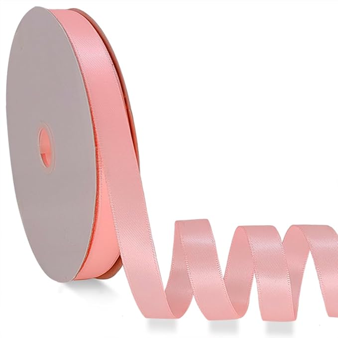 Light Pink Satin Ribbon Double Faced Satin 1/2 inch x 55 Yards Polyester Ribbon by OZXCHIXU