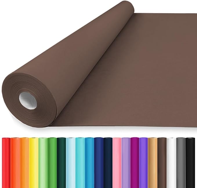 Vanhench 30"×1200" Kraft Wrapping Paper Roll, Bouquet Flower Paper, Chocolate by Vanhench