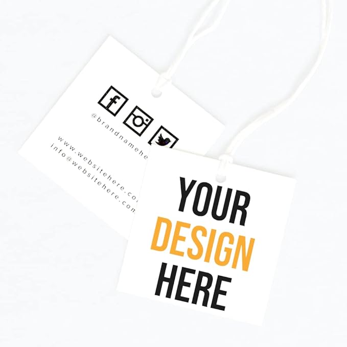 200 Pcs Custom Hang Tags, Personalized Your Logo Photo and Text Design Price by MornLu