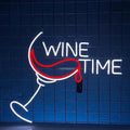 Wine Time Neon Sign Wall Art, Custom Wine Glass Led Sign, Wine Bar Room Neon by BELISAMA