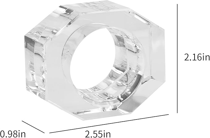 Crystal Napkin Rings, Elegant Table Decor Holders - Image 8