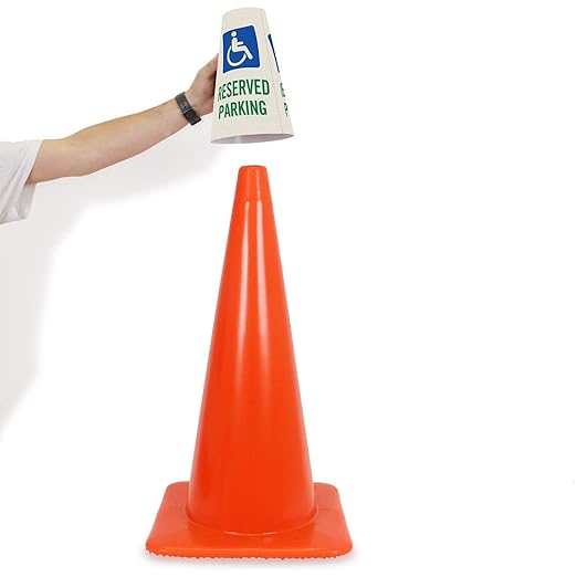SmartSign 6-Pack Reflective Parking Cone Signs - Image 5