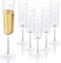 Ciaell 24 Pack Plastic Champagne Flutes - 6 Oz Flower Wavy Champagne Plastic by Ciaell