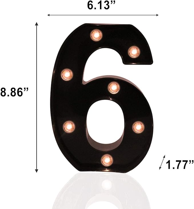 OYCBUZO Light Up Black Alphabet Marquee Number Sign LED Marquee Number Lights - Image 6
