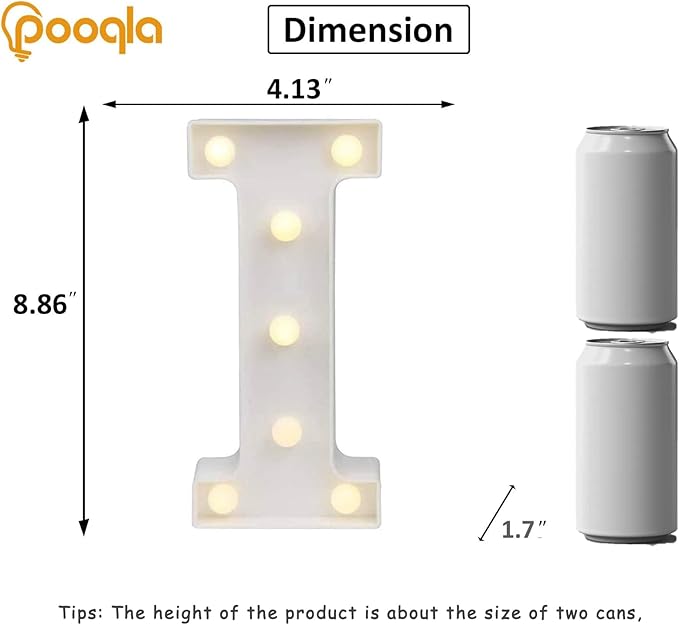 Pooqla LED Marquee Letter Lights, Warm White and Cool White Decorative Lighted - Image 5