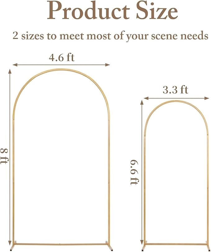 Metal Arch Backdrop Stand and Cover Set, 6.6FT Party Backdrop, Backdrop Stand - Image 2