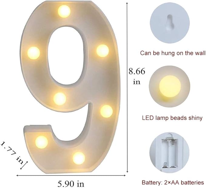 MUMUXI Marquee Light Up Letters | Large Light Up Numbers | Battery Powered and - Image 2