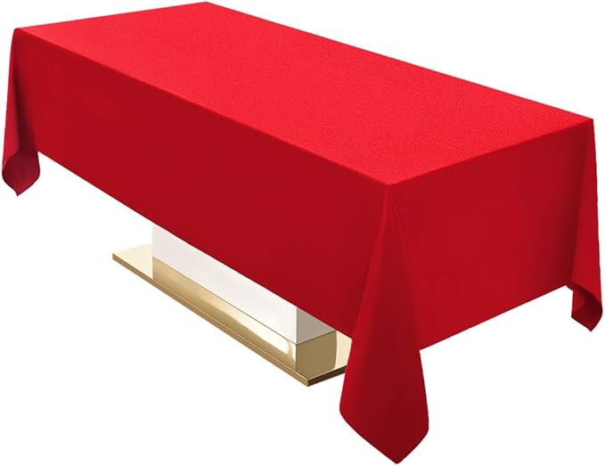 Surmente Red Tablecloth 60 x 102-inch Rectangular Polyester Table Cloth by Surmente