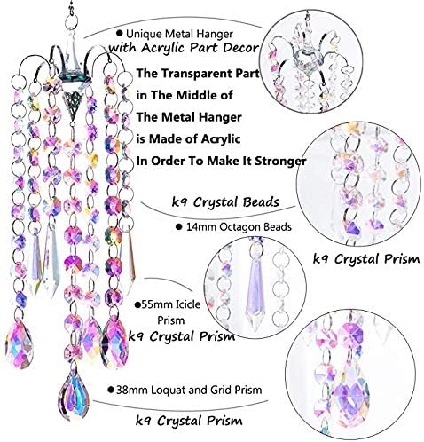 H&D HYALINE & DORA Chandelier Wind Chimes AB Coating Crystal Prisms Hanging - Image 2