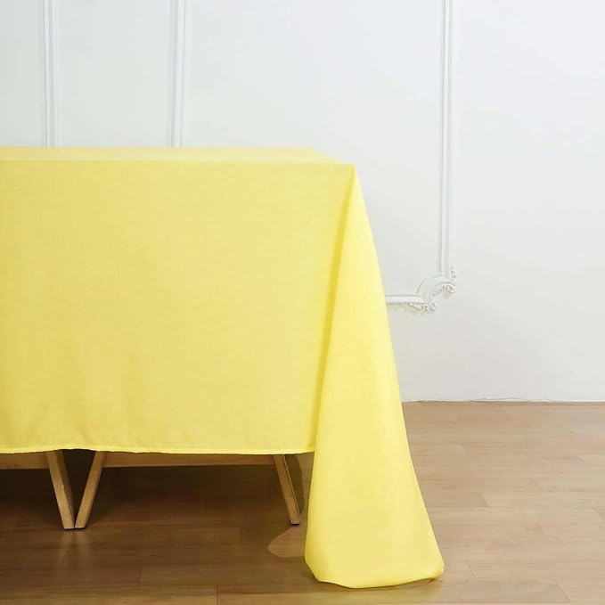 Efavormart 90" Yellow Wholesale Linens Polyester Square Linen Tablecloth - Image 6