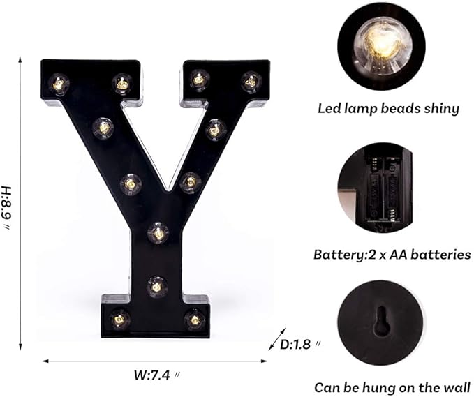 Foaky Black LED Marquee Number Lights Sign Light Up Marquee Number Lights Sign - Image 3