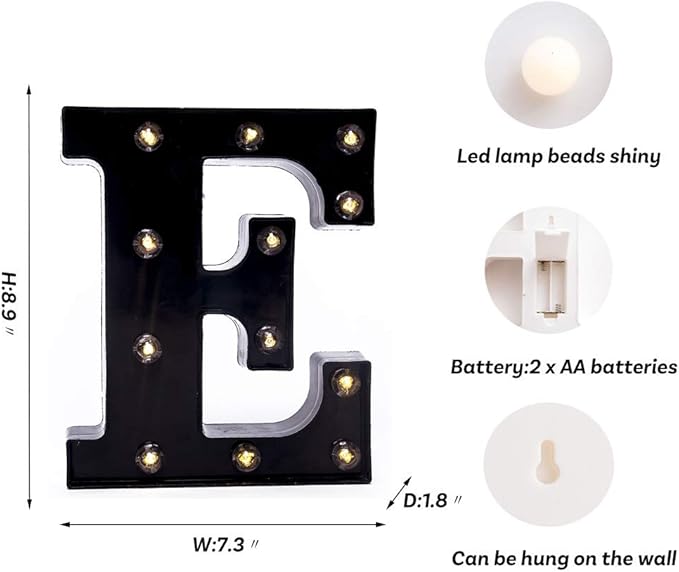 Foaky Black LED Marquee Number Lights Sign Light Up Marquee Number Lights Sign - Image 3