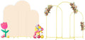 Wedding Arch Stand with Beige Spandex Fitted Arch Backdrop Cover Set 6FT 6.6FT by OMKSIH