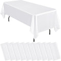 10 Packs Satin Tablecloth 57 x 108 Inch White Rectangular Table Cloth Silk by Lumaycens