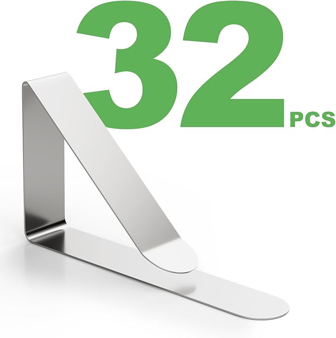 32 Pack Tablecloth Clips Heavy Duty, 2.95"x1.77" Stainless Steel Rust Proof - Image 5