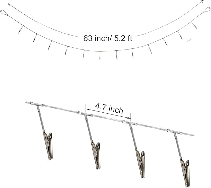 Multi-Purpose Steel Wall Hanging Photo Display Cable Wire Rod String - Image 6
