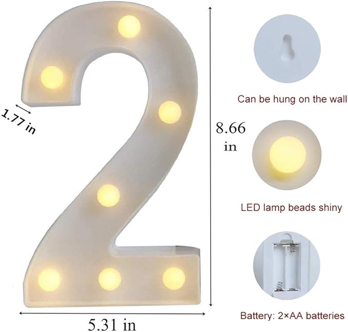 MUMUXI Marquee Light Up Letters | Large Light Up Numbers | Battery Powered and - Image 2