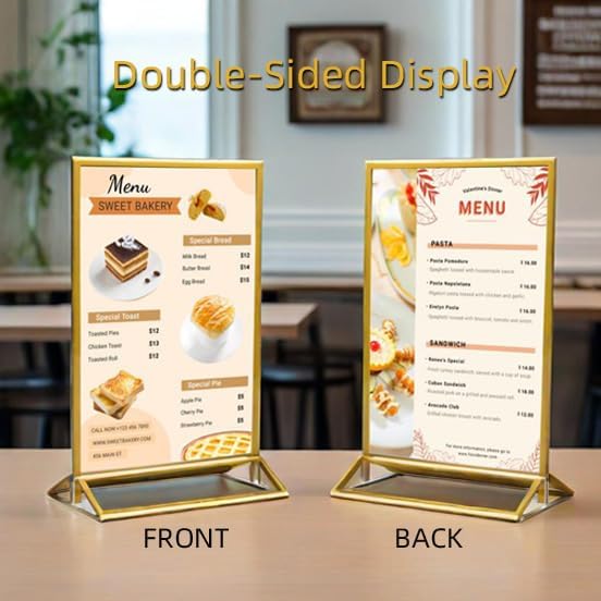 6 Pack Acrylic Sign Holder 5x7" Photo Frames, Double-sided Clear Menu Holder - Image 5