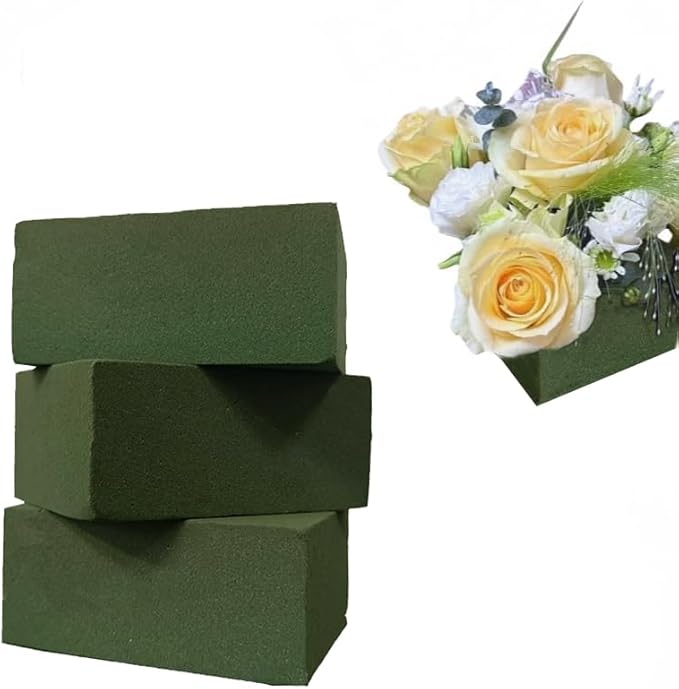 3 Pack Square Floral Foam Blocks – Strong Water Absorption & Moisture Retention by Unknown