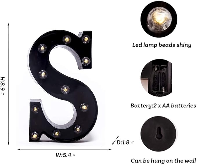 Foaky Black LED Marquee Number Lights Sign Light Up Marquee Number Lights Sign - Image 3