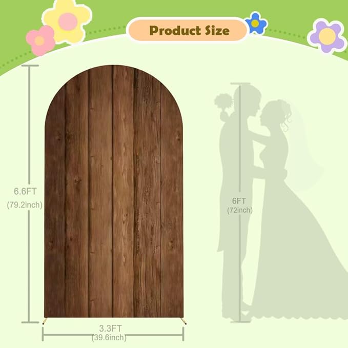 Wood Arch Cover 6.6ft Arch-Backdrop-Cover Jungle Theme Arched Stand Covers - Image 4