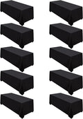 Surmente 10 Pack Black Tablecloth 90 x 132-inch Rectangular Polyester Table by Surmente