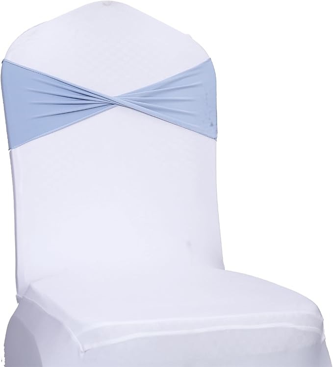MDS Pack of 75 Spandex Chair Sashes Bows Elastic Stretch Dining Chair Bands - Image 3