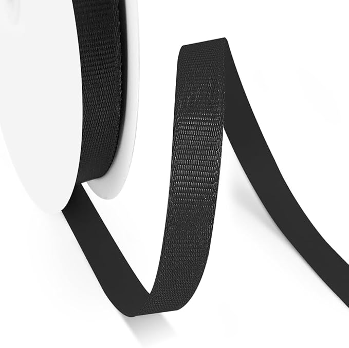 3/8" X 50 Yards Black Grosgrain Ribbon, Premium Grosgrain Ribbon - Image 3