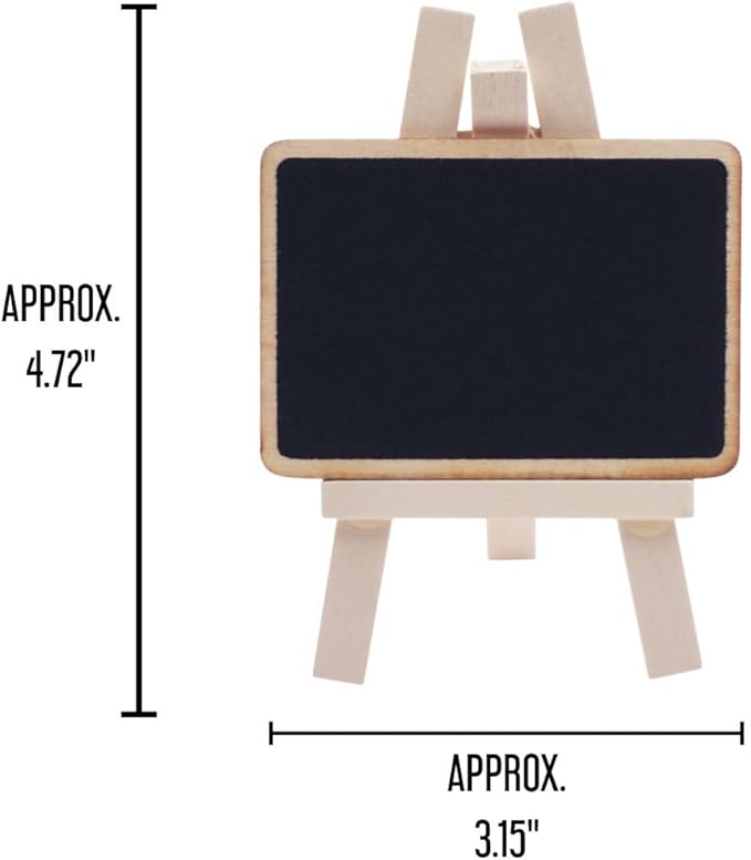 12 Count Mini Chalkboard Signs Wood Framed Table Stands – Size: 4.7" x 3.1" - Image 5