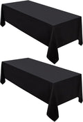 Surmente 2 Pack Black Tablecloth 60 x 102-inch Rectangular Polyester Table Cloth by Surmente