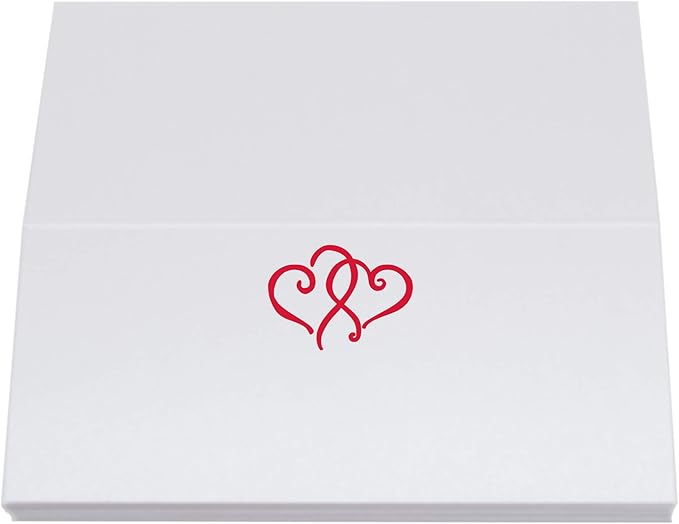 Linked Hearts Place Cards, Ruby Red, Pre-cut and Scored - Image 5