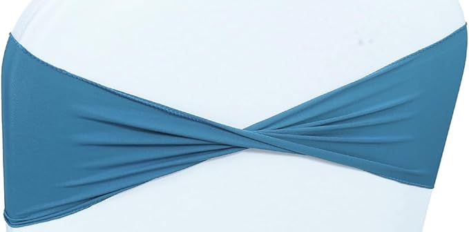 MDS Pack of 150 Spandex Chair Sashes Bows Elastic Stretch Dining Chair Bands - Image 2