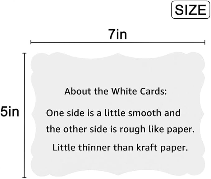 50 Pack Blank Kraft Cards Cardstock Thick Paper Brown Greeting Cards - Image 2