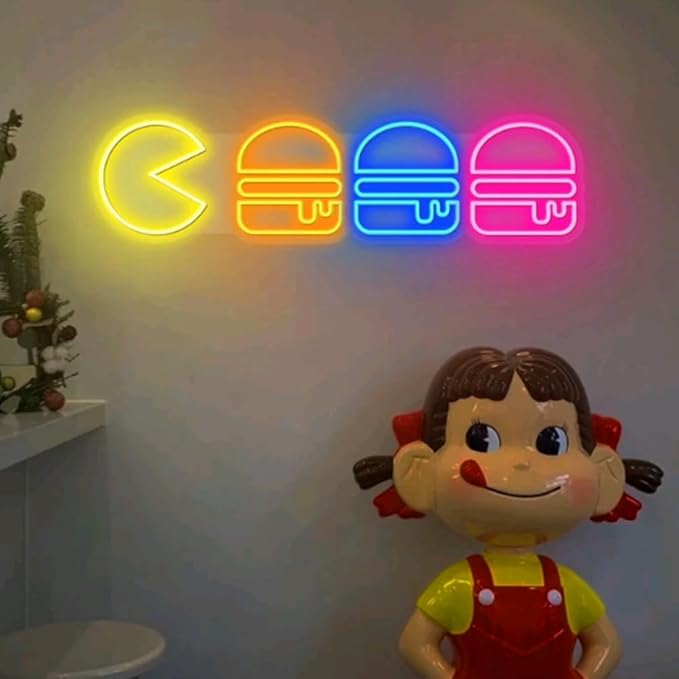 Hamburger Neon Sign|Hamburger Led Neon Sign|Kid's room neon Light|Neon Wall by BELISAMA