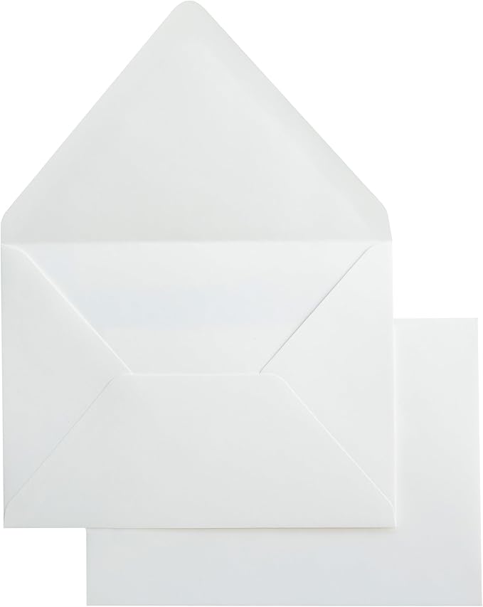 PONATIA 50PCS A7 Euro Flap Envelopes, 5.25 x 7.25'' Ivory Envelopes by ponatia