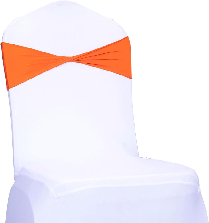 MDS Pack of 25 Spandex Chair Sashes Bows Elastic Stretch Dining Chair Bands - Image 3