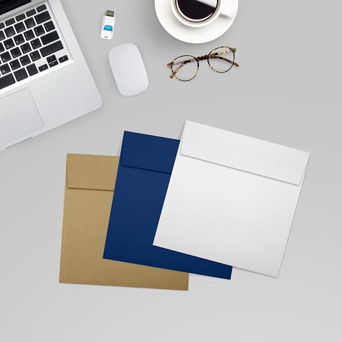 LUXPaper Square Invitation Envelopes | Peel & Press | 5 1/4" x 5 1/4" | Bright - Image 7