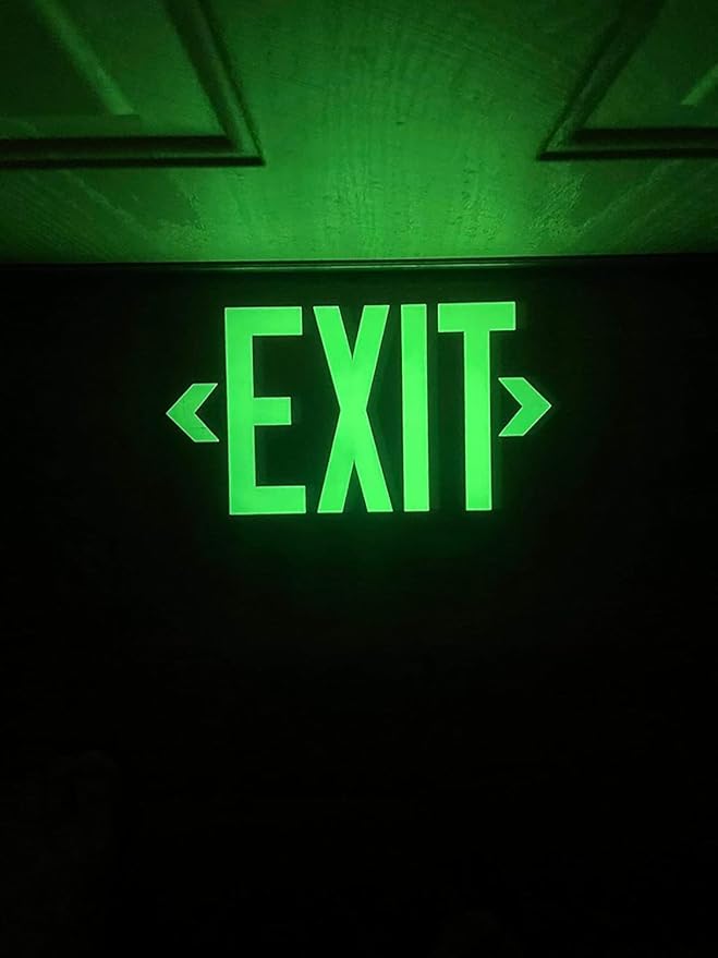 2Pack Photoluminescent Exit Sign Black, 14.25"x 7.5" Glow In The Dark Exit - Image 2