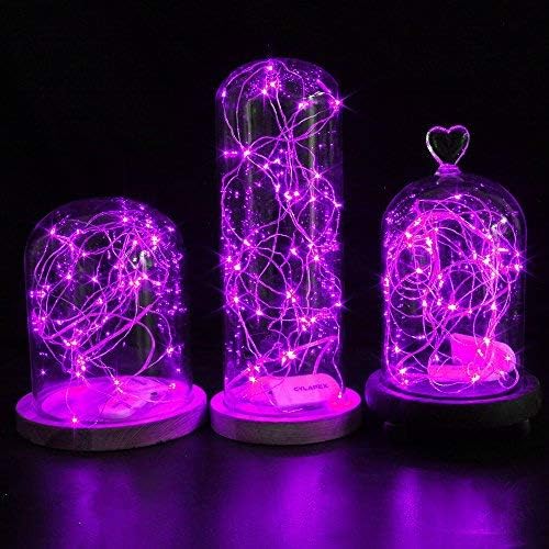CYLAPEX 6 Pack Purple Fairy Lights String Battery Operated Fairy Lights Firefly - Image 5
