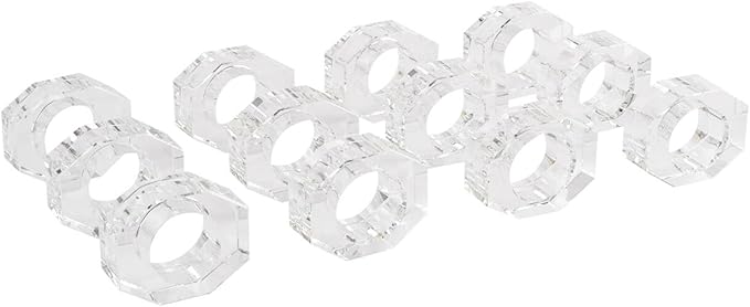 Crystal Napkin Rings, Elegant Table Decor Holders by Unknown
