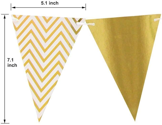 Sparkly Paper Pennant Banner Triangle Flags Bunting 8.2 Feet and Tissue Paper - Image 2