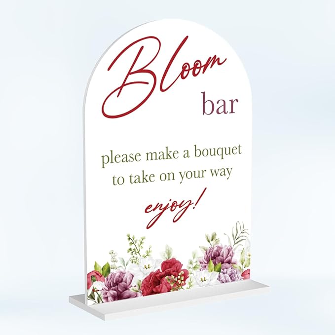 Bloom Flower Bar Sign for Wedding Bridal Shower Bouquet Bar Decor Sign Stuff by Unknown