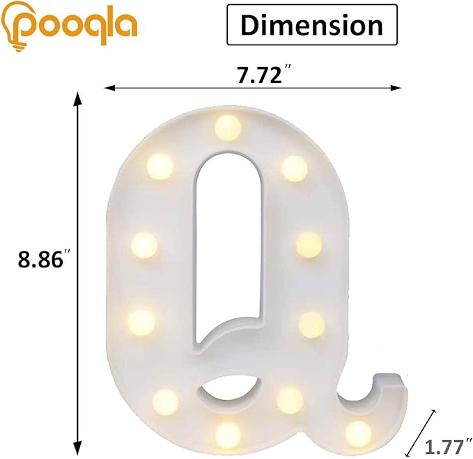 Pooqla LED Marquee Letter Lights Sign, Light Up Alphabet Letter - Image 5