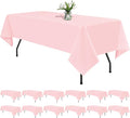 12 Pack Pink Tablecloths for Rectangle Tables 60 x 102 Inch Pink Polyester by REWOMC