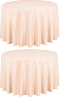 LTC LINENS 2 Pack 108 Inch Round Tablecloth Peach by LTCLINENS