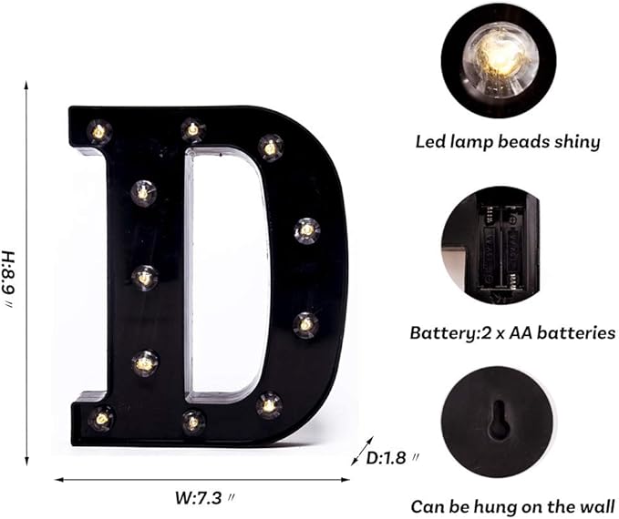 Foaky Black LED Marquee Number Lights Sign Light Up Marquee Number Lights Sign - Image 3