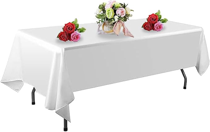 1 Pack White Table Cloth Rectangle Table 60 x 102 Inch Tablecloths by TableClothAndTableRunner