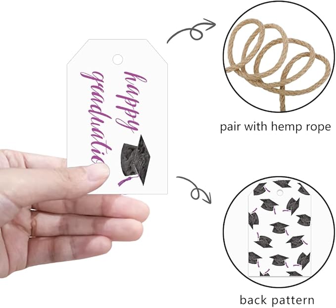 50 Pcs Graduation Gift Tags, Congrats Grad Party Favors Gift Tags - Image 3