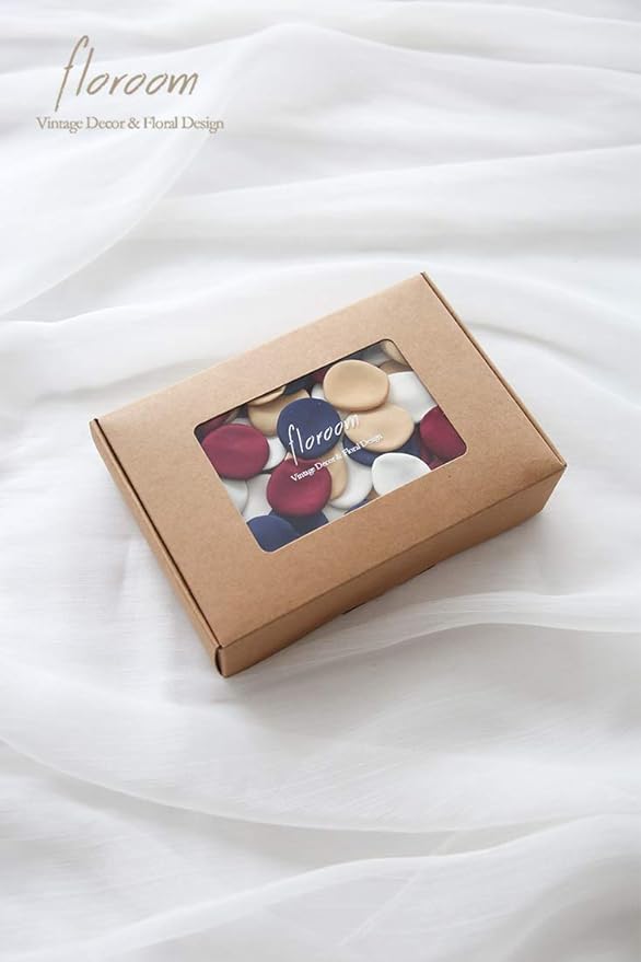 Floroom 500pcs Rose Petals Burgundy Navy Faux Silk Flower Petals - Image 6